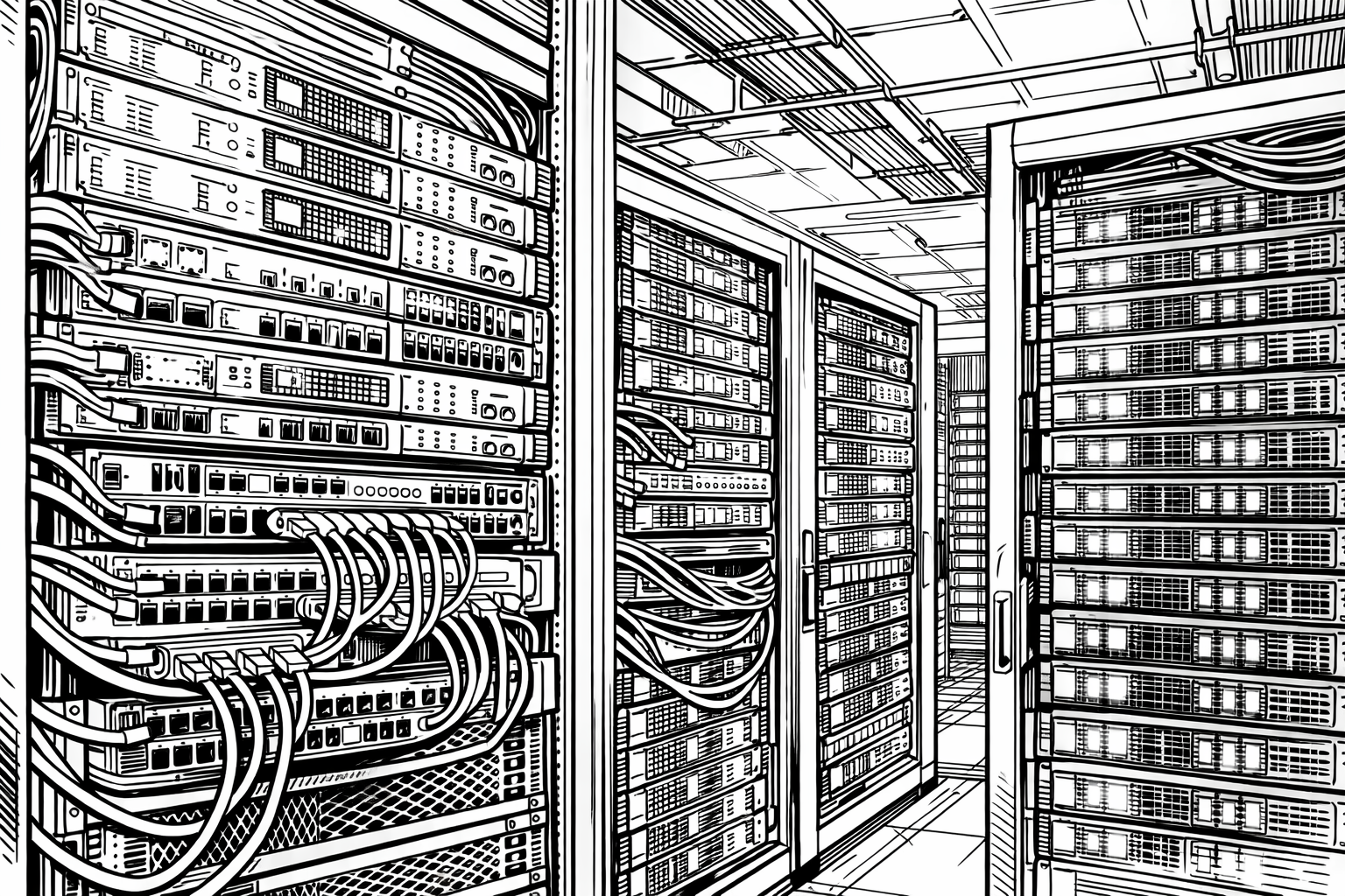Illuminated Server Racks in Data Center-1