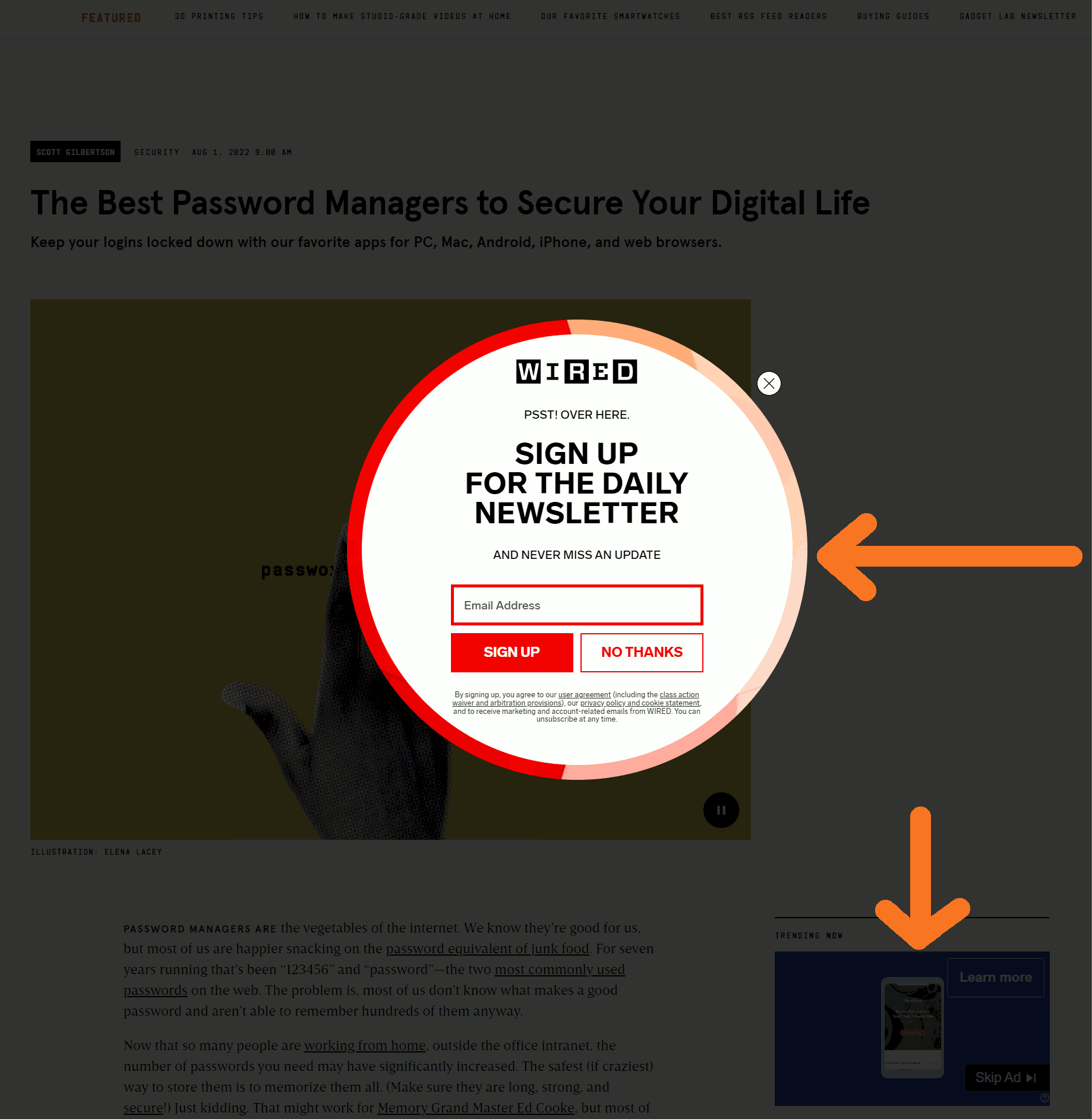 Example of Microsoft Edge's Immersive Reader feature in action